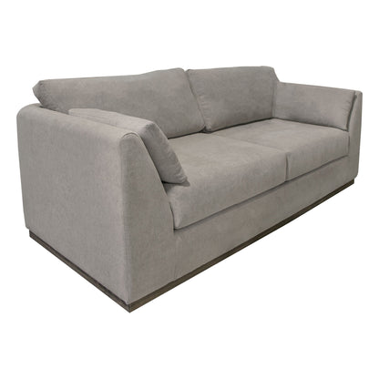 Sian Sofa, Almond Gray Polyester, 2 Pillows, Solid Pine Wood, 90 Inch