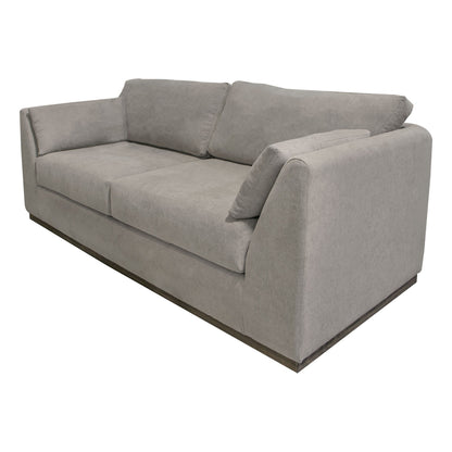 Sian Sofa, Almond Gray Polyester, 2 Pillows, Solid Pine Wood, 90 Inch