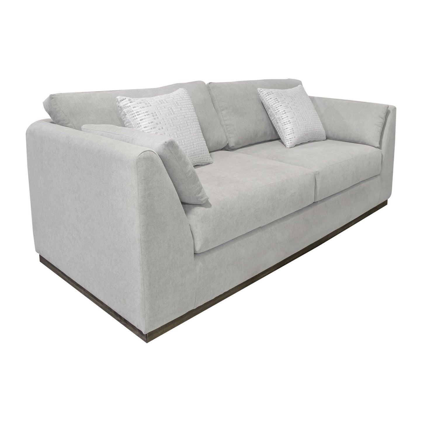 Sian Sofa, Beige Polyester, 2 Throw Pillows, Solid Pine Wood, 90 Inch