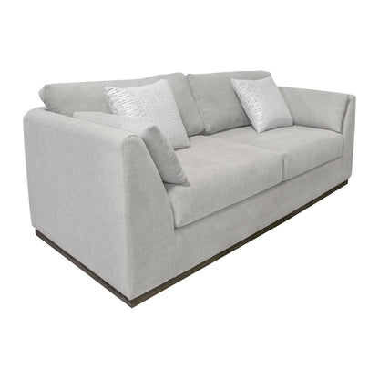 Sian Sofa, Beige Polyester, 2 Throw Pillows, Solid Pine Wood, 90 Inch