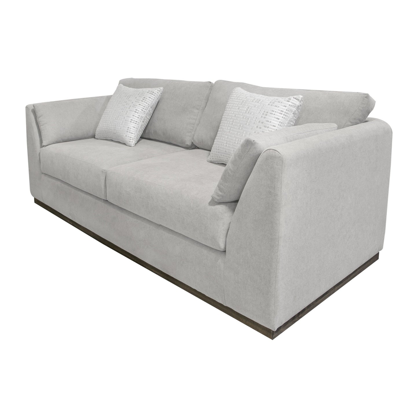 Sian Sofa, Beige Polyester, 2 Throw Pillows, Solid Pine Wood, 90 Inch