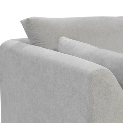 Sian Sofa, Beige Polyester, 2 Throw Pillows, Solid Pine Wood, 90 Inch