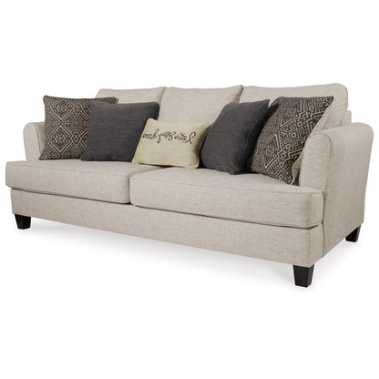 Sidwell Queen Sofa Sleeper, Beige Polyester, 5 Throw Pillows, 95 Inch