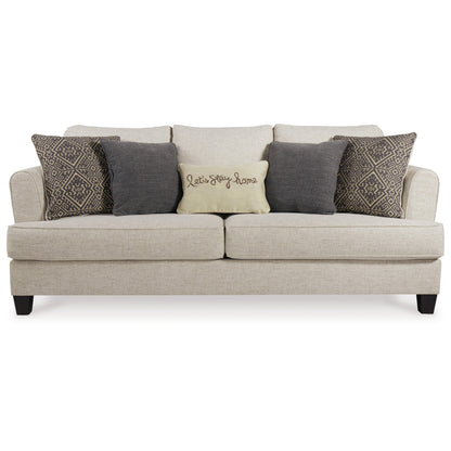Sidwell Queen Sofa Sleeper, Beige Polyester, 5 Throw Pillows, 95 Inch