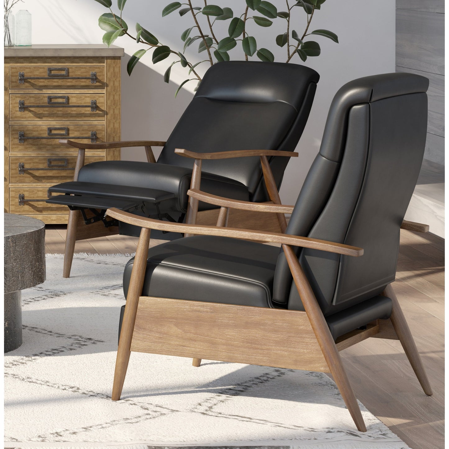 Sienna Upholstered Wood Push Back Recliner by Greyson Living
