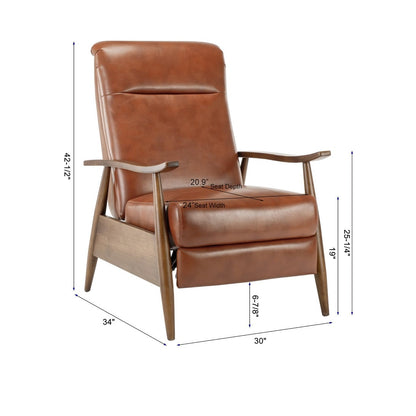 Sienna Upholstered Wood Push Back Recliner by Greyson Living