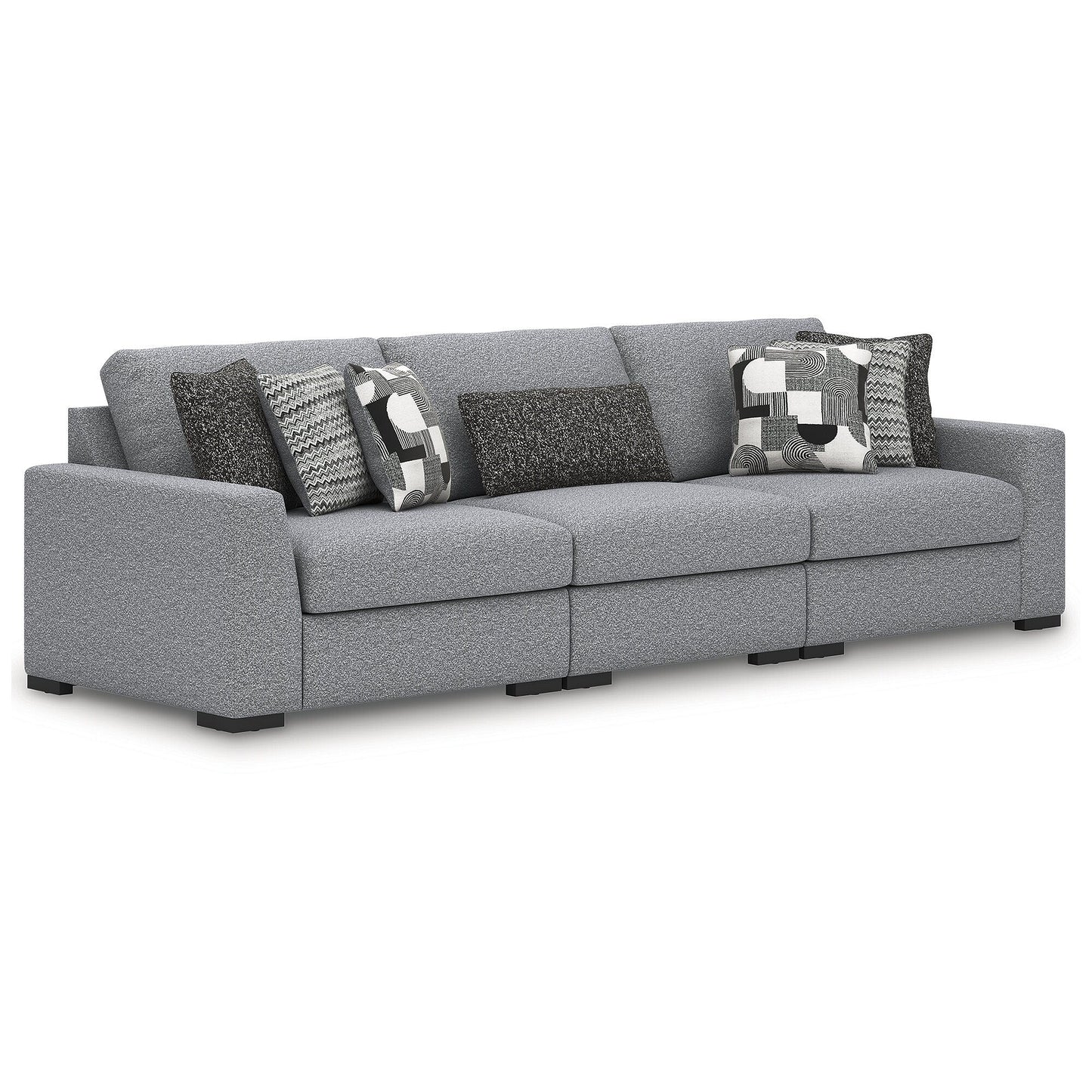Signature Design by Ashley Bealton Gray 3-Piece Sectional - 140 W x 44 D x 41 H