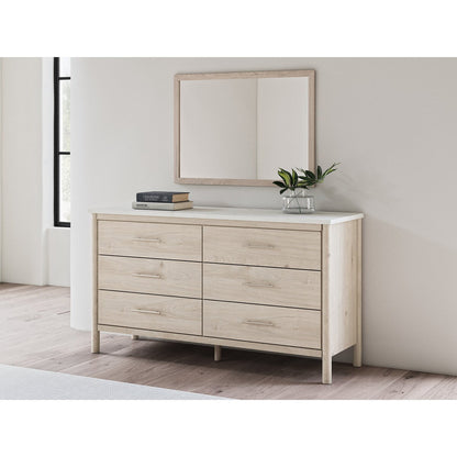 Signature Design by Ashley Cadmori Beige Bedroom Mirror - Brown - 38.86 W x 1.3 D x 27.68 H