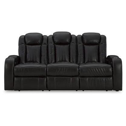 Signature Design by Ashley Caveman Den Midnight Power Reclining Sofa - 86 W x 42 D x 42 H