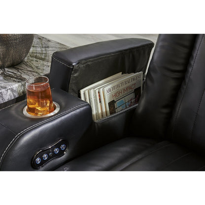 Signature Design by Ashley Caveman Den Midnight Power Reclining Sofa - 86 W x 42 D x 42 H