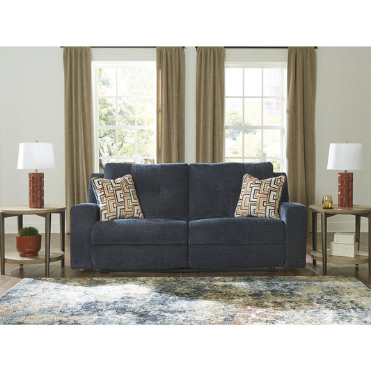 Signature Design by Ashley Danum Blue Reclining Sofa - 87 W x 40 D x 41 H