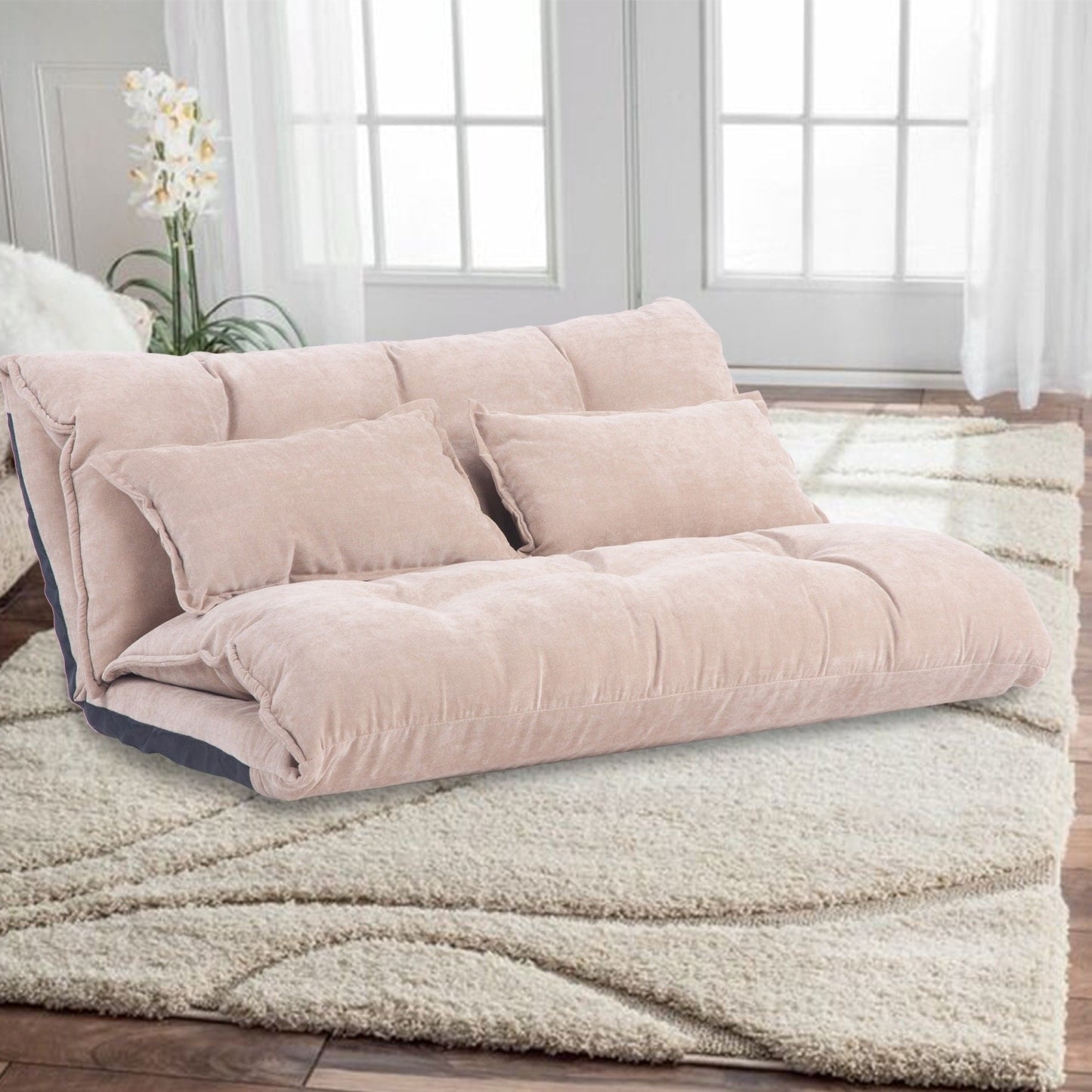 Nestfair Sofa Bed Adjustable Folding Futon with 2-Pillows