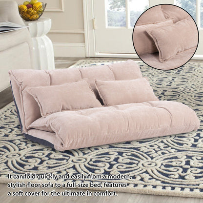 Nestfair Sofa Bed Adjustable Folding Futon with 2-Pillows