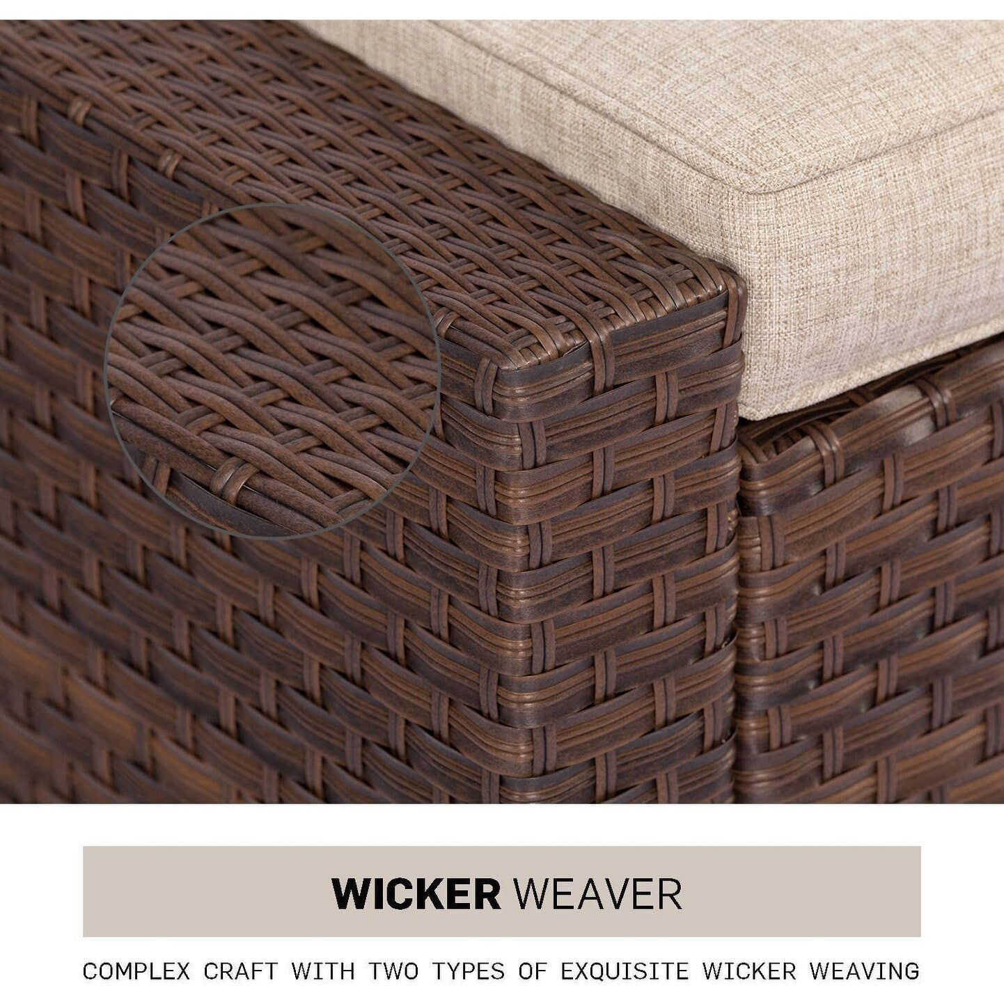 4-piece/5-piece Outdoor Patio Wicker Lounge Chair Conversation Set with Coffee Table and Cushions