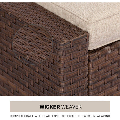 4-piece/5-piece Outdoor Patio Wicker Lounge Chair Conversation Set with Coffee Table and Cushions