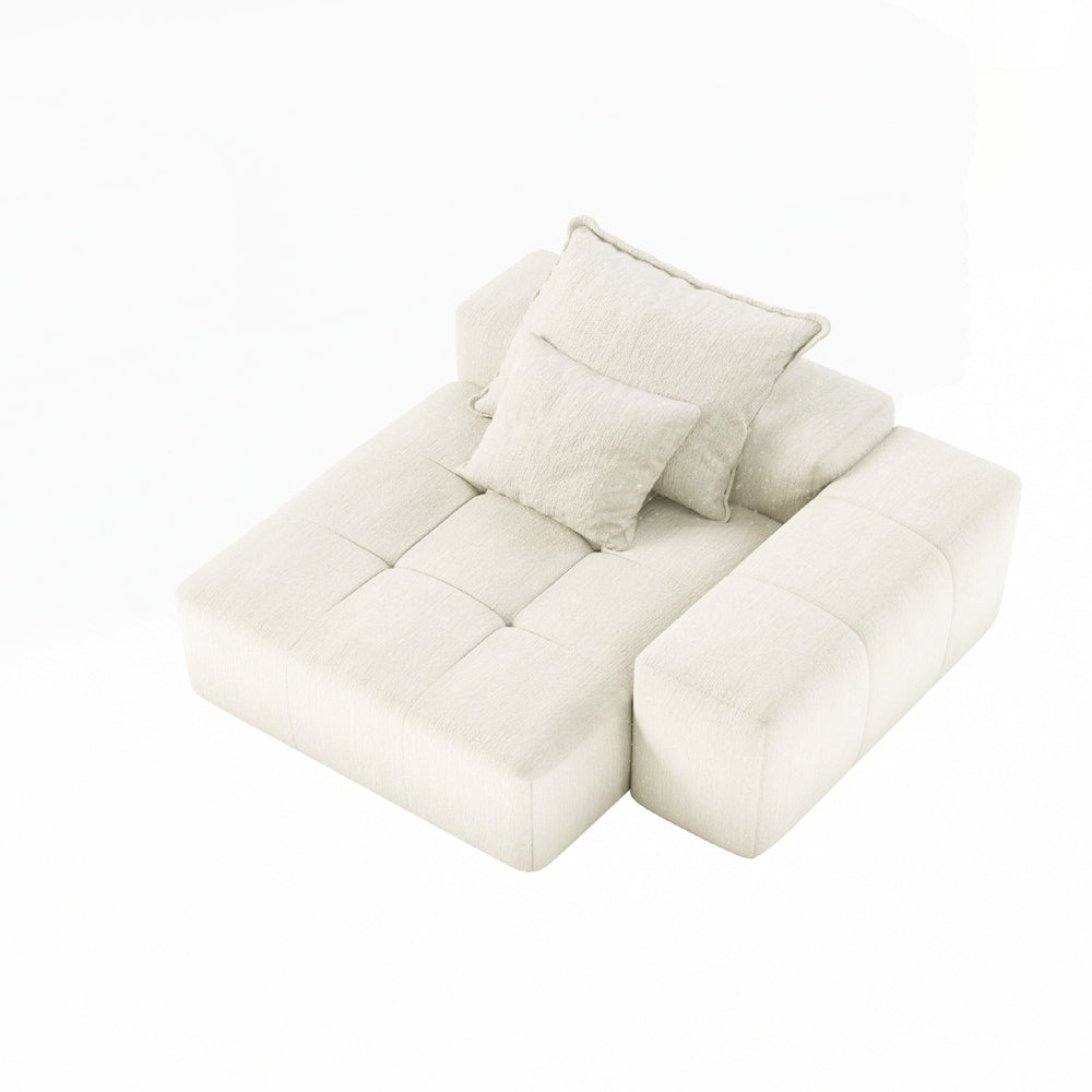 Sparkling Chenille Fabric Soft Cushion Sofa with 2 Pillows
