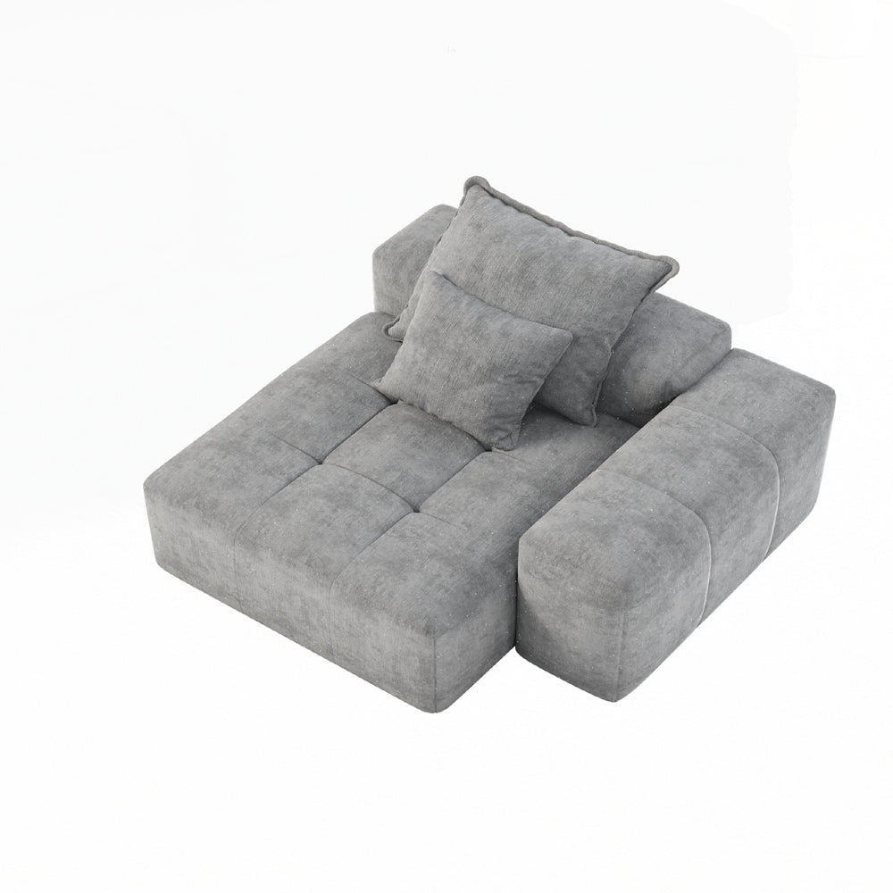 Sparkling Chenille Fabric Soft Cushion Sofa with 2 Pillows