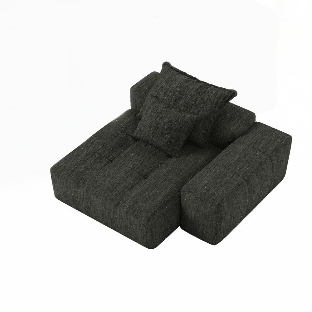 Sparkling Chenille Fabric Soft Cushion Sofa with 2 Pillows