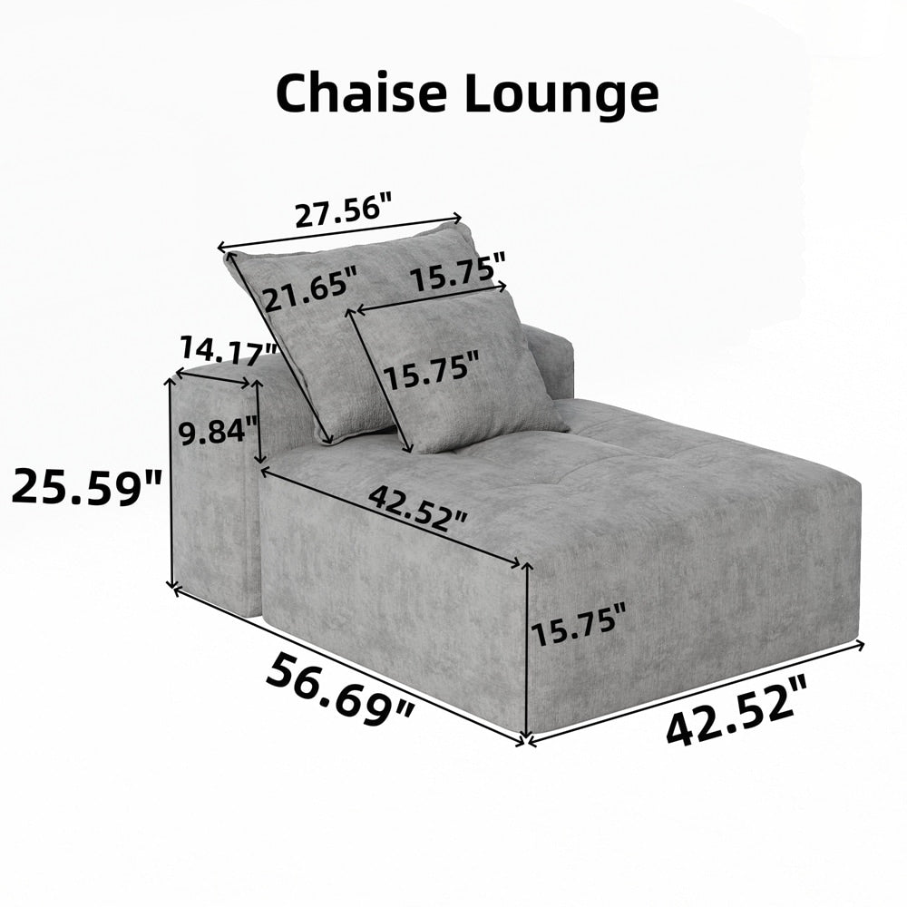 Sparkling Chenille Fabric Soft Cushion Sofa with 2 Pillows