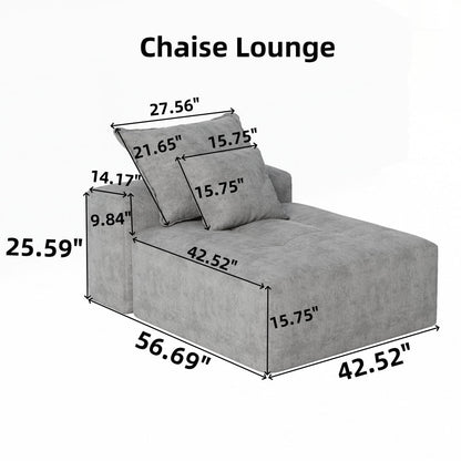 Sparkling Chenille Fabric Soft Cushion Sofa with 2 Pillows