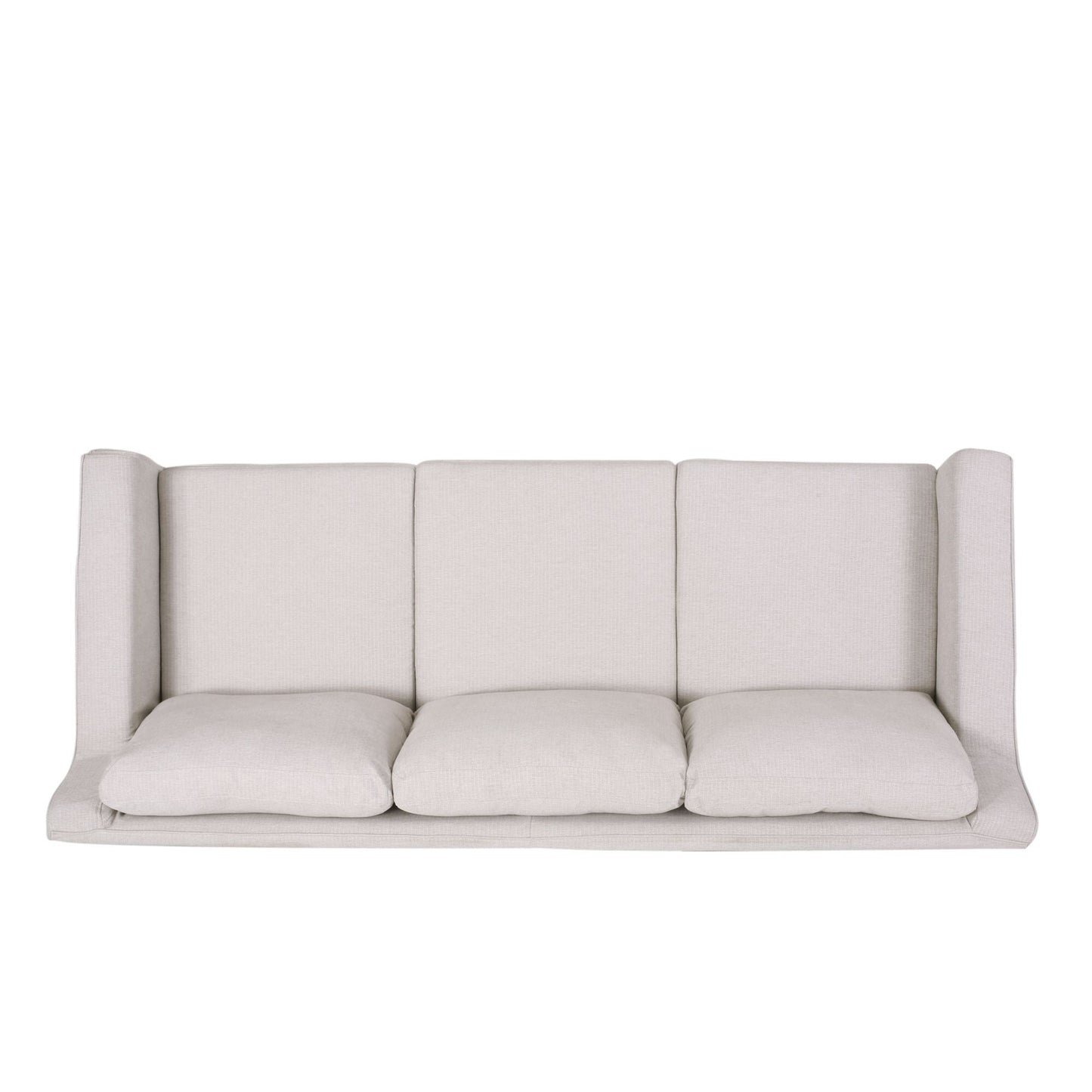 Striped Fabric 3-seater Sofa with Recessed Arms
