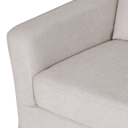 Striped Fabric 3-seater Sofa with Recessed Arms