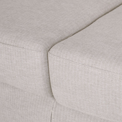 Striped Fabric 3-seater Sofa with Recessed Arms