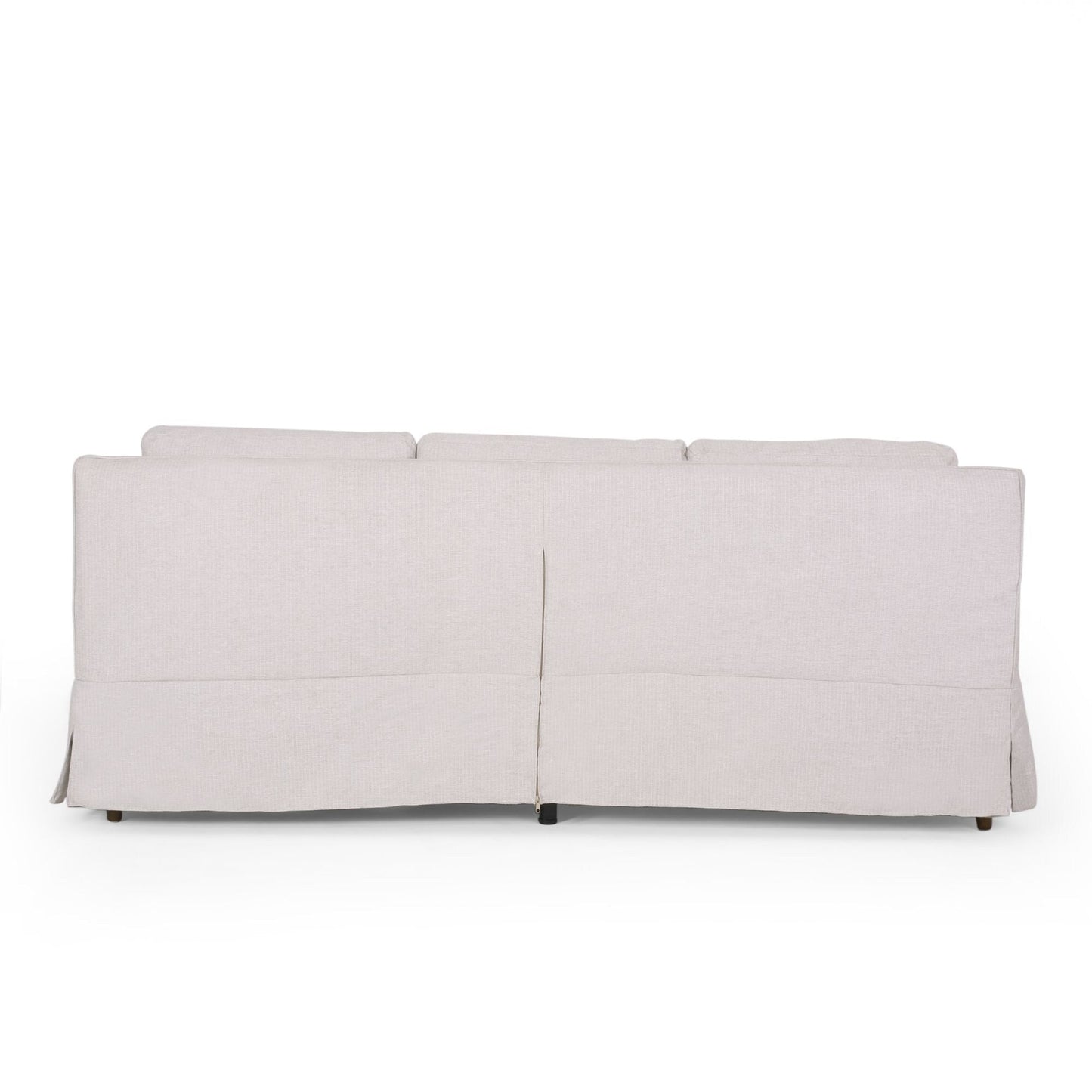 Striped Fabric 3-seater Sofa with Recessed Arms