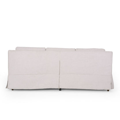 Striped Fabric 3-seater Sofa with Recessed Arms