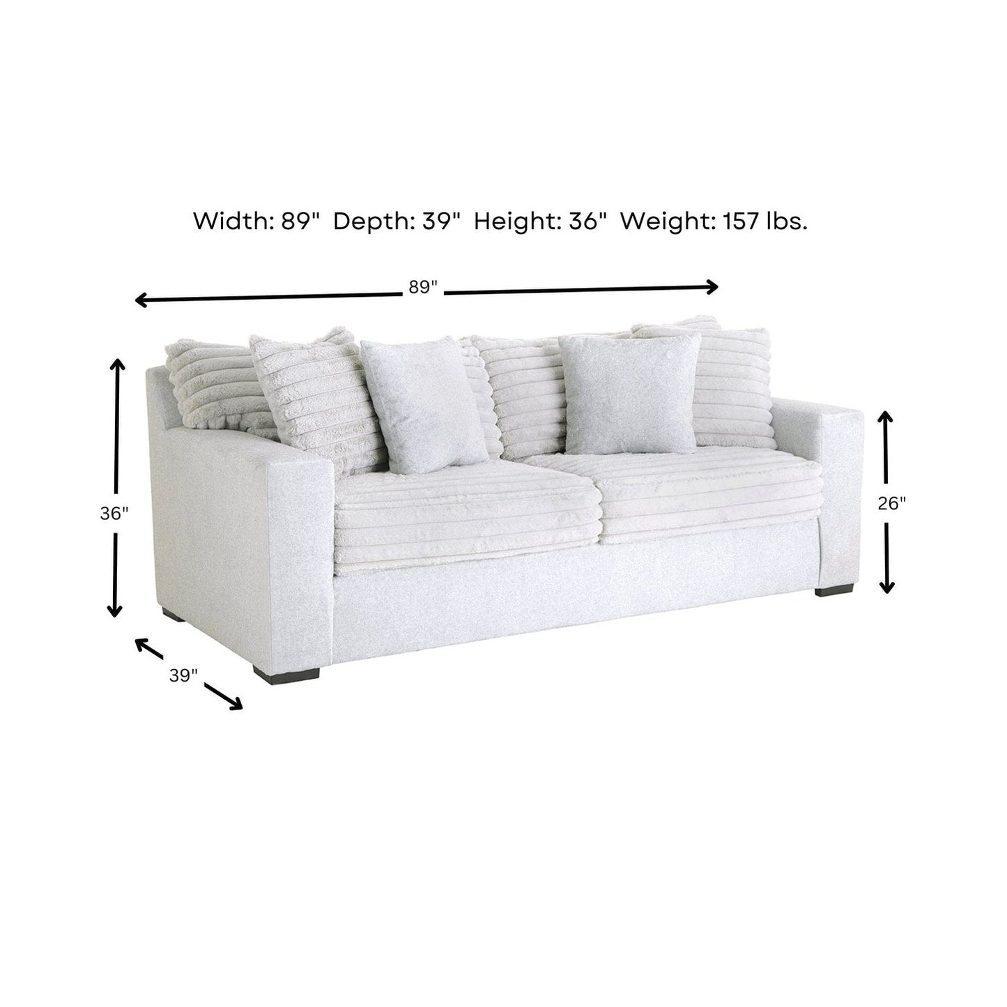 Woodhaven Furniture Studio Cord Sofa