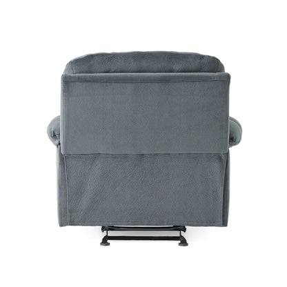 Stylish Manual Recliner with Soft Fabric Upholstery, Plush Padding, and Dual Cup Holders