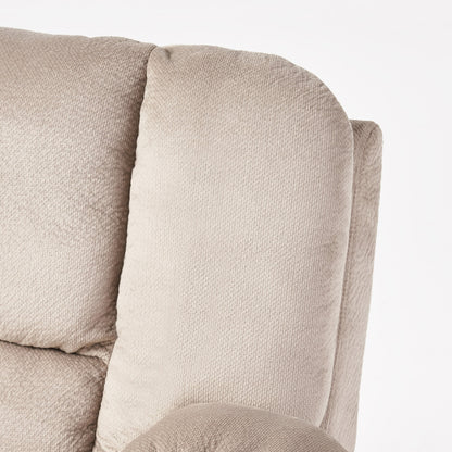 Stylish Manual Recliner with Soft Fabric Upholstery, Plush Padding, and Dual Cup Holders