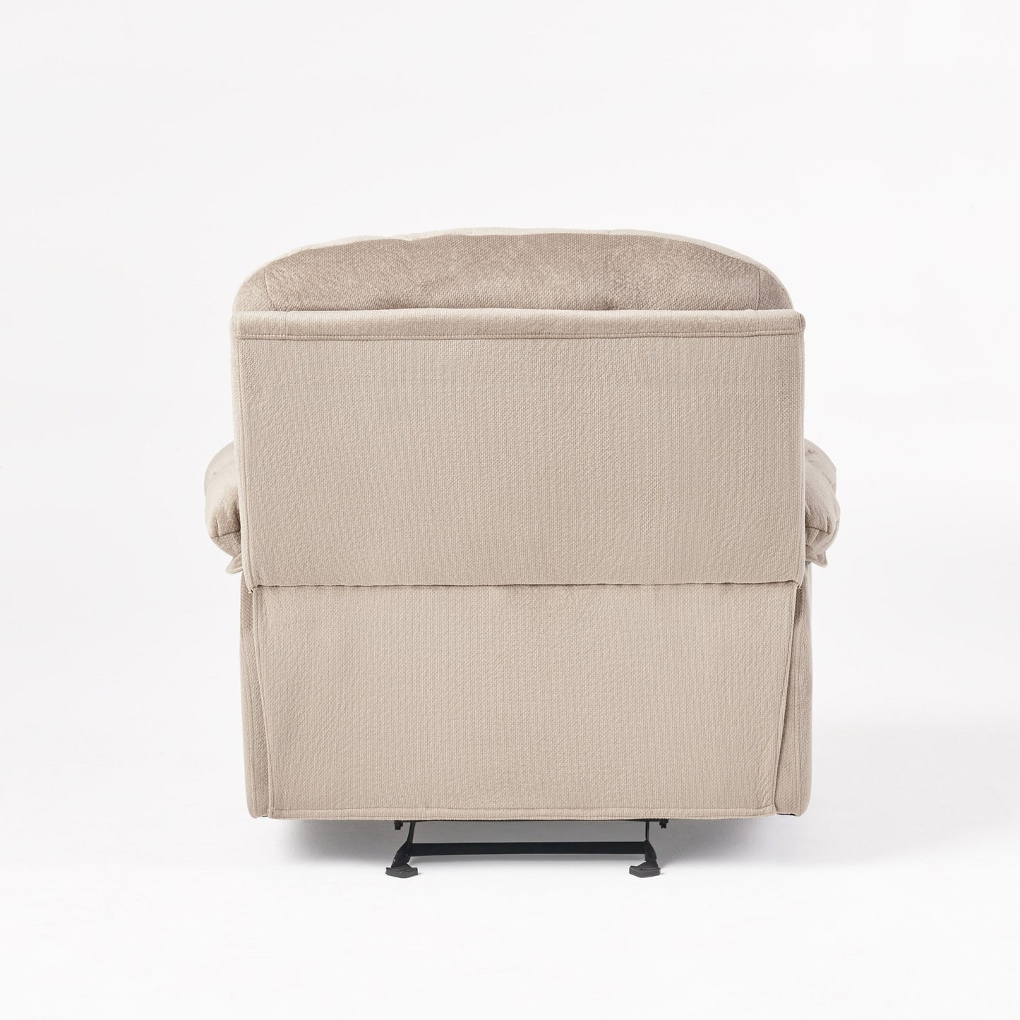 Stylish Manual Recliner with Soft Fabric Upholstery, Plush Padding, and Dual Cup Holders