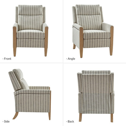 Suares Transitional Nailhead Manual Recliner with Solid Wood Legs Set of 2 by HULALA HOME