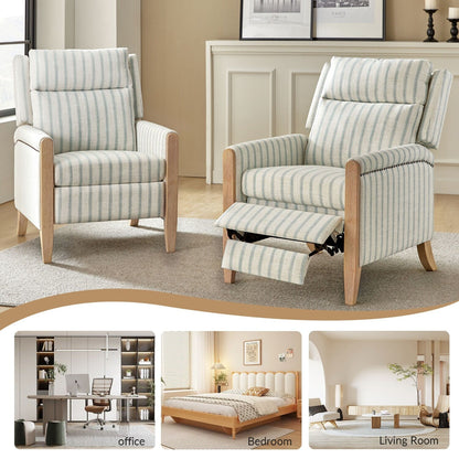 Suares Transitional Nailhead Manual Recliner with Solid Wood Legs by HULALA HOME