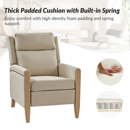 Suares Transitional Nailhead Manual Recliner with Solid Wood Legs by HULALA HOME