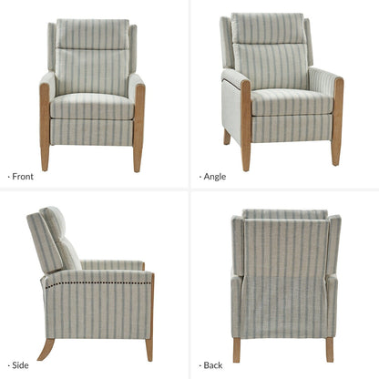 Suares Transitional Nailhead Manual Recliner with Solid Wood Legs by HULALA HOME