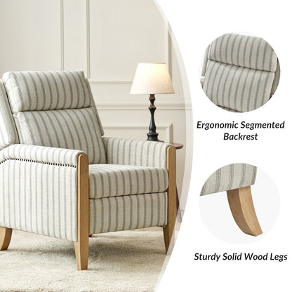 Suares Transitional Nailhead Manual Recliner with Solid Wood Legs by HULALA HOME