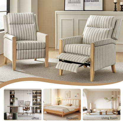 Suares Transitional Nailhead Manual Recliner with Solid Wood Legs by HULALA HOME