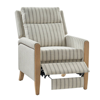 Suares Transitional Nailhead Manual Recliner with Solid Wood Legs by HULALA HOME