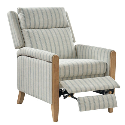Suares Transitional Nailhead Manual Recliner with Solid Wood Legs by HULALA HOME