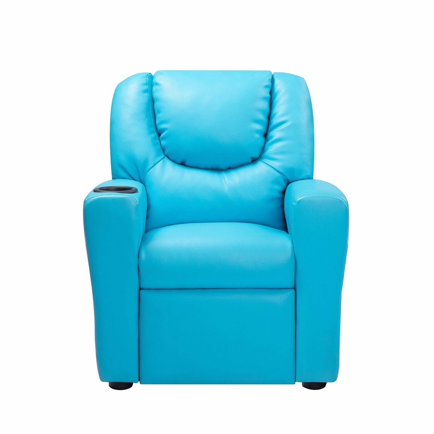 PVC Kids Recliner Chair with Push-Back Reclining Function, Cup Holder, and Comfortable Footres