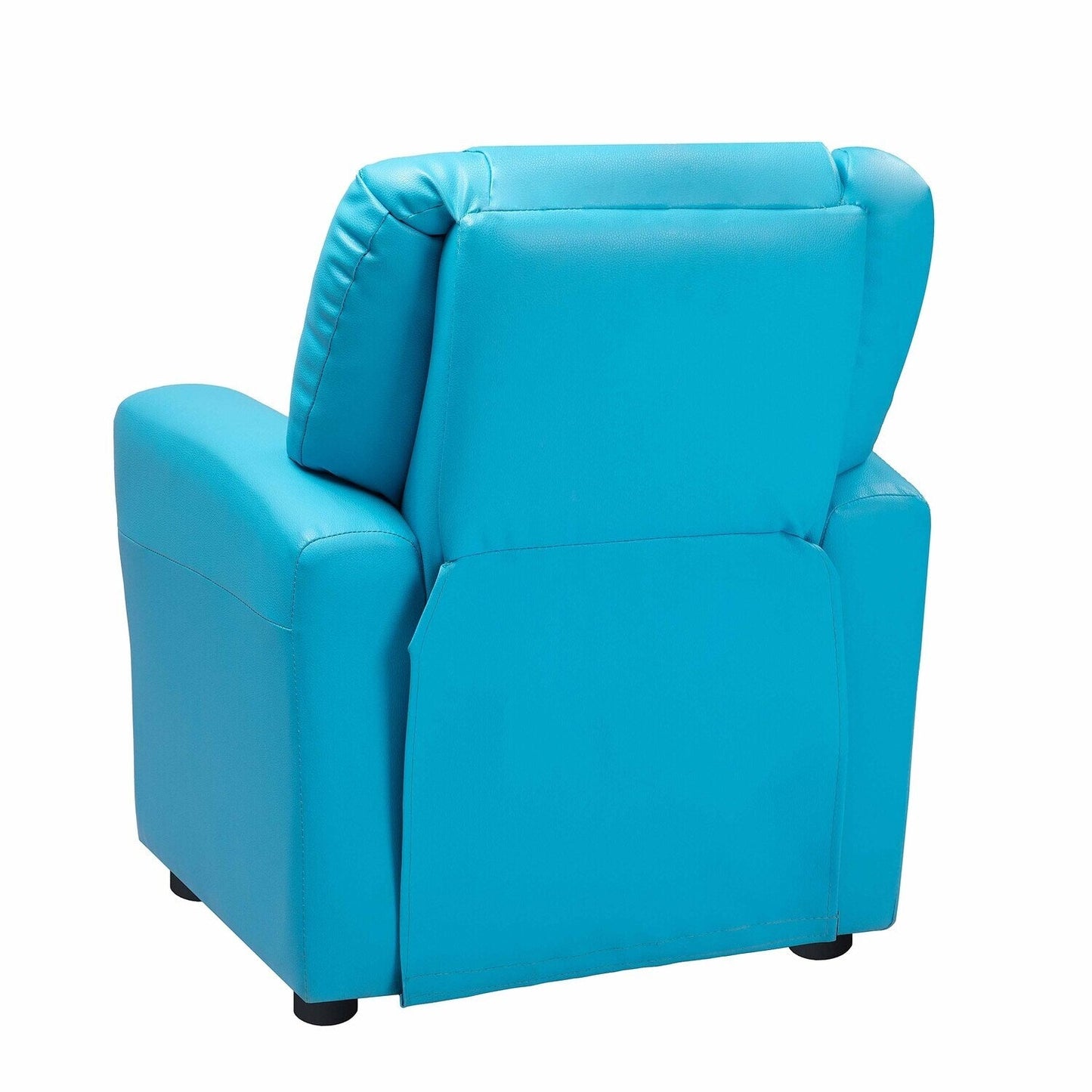 PVC Kids Recliner Chair with Push-Back Reclining Function, Cup Holder, and Comfortable Footres