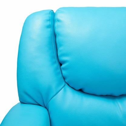 PVC Kids Recliner Chair with Push-Back Reclining Function, Cup Holder, and Comfortable Footres