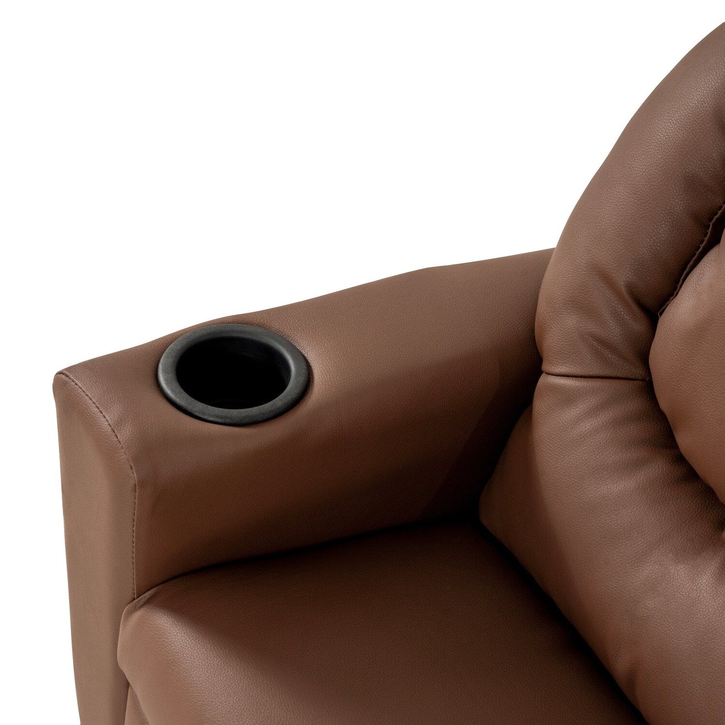 PVC Kids Recliner Chair with Push-Back Reclining Function, Cup Holder, and Comfortable Footres