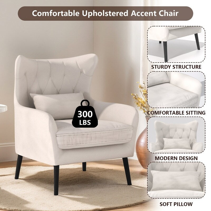 Tuft Velvet Thick Cushion Metal Loveseat