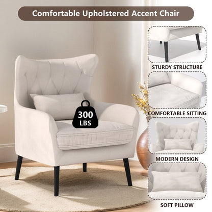 Tuft Velvet Thick Cushion Metal Loveseat
