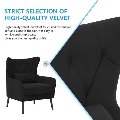 Tuft Velvet Thick Cushion Metal Loveseat