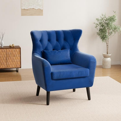 Tuft Velvet Thick Cushion Metal Loveseat