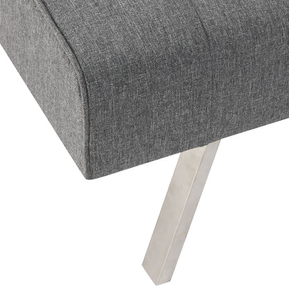 Tufted Mid-Century Modern Split Back Futon Sofa Couch Bed with Chrome Legs